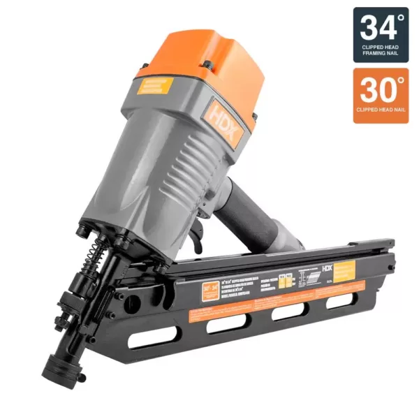 HDX 34° Corded Pneumatic Clipped Head Framing Nailer