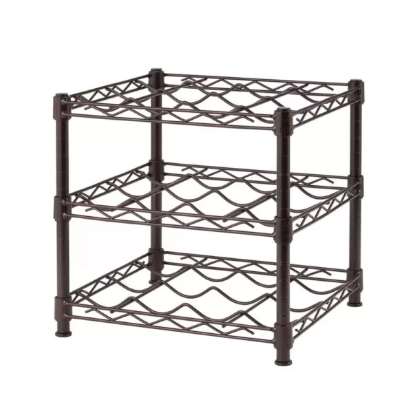 HDX 3-Shelf Countertop Wire Wine Rack in Antique Bronze