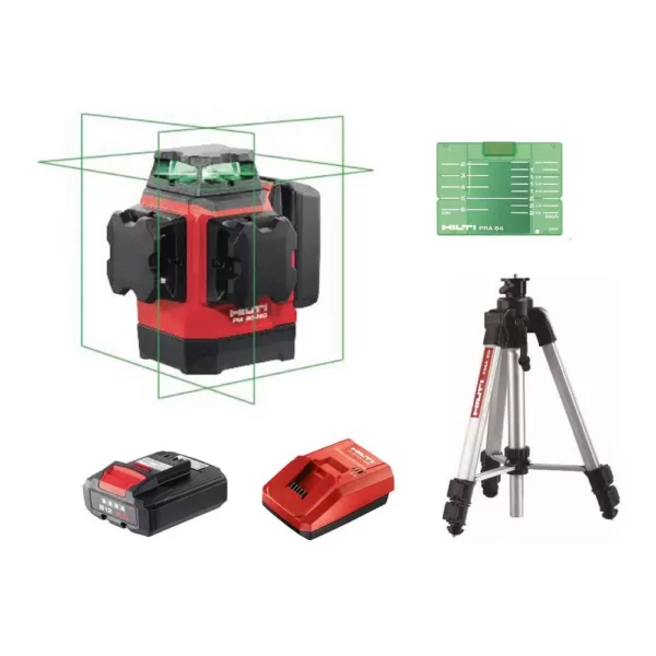 Hilti PM 30-MG 131 ft. Multi-Green Laser Kit with PMA 20 Tripod, Battery and Charger