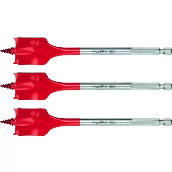 Hilti 1/4 in. x 6 in. High Speed Wood Spade Bits (3-Piece)