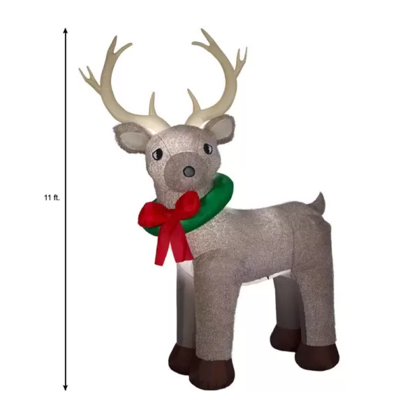 Home Accents Holiday 11 ft. Pre-Lit Giant Airblown Inflatable Fuzzy Reindeer