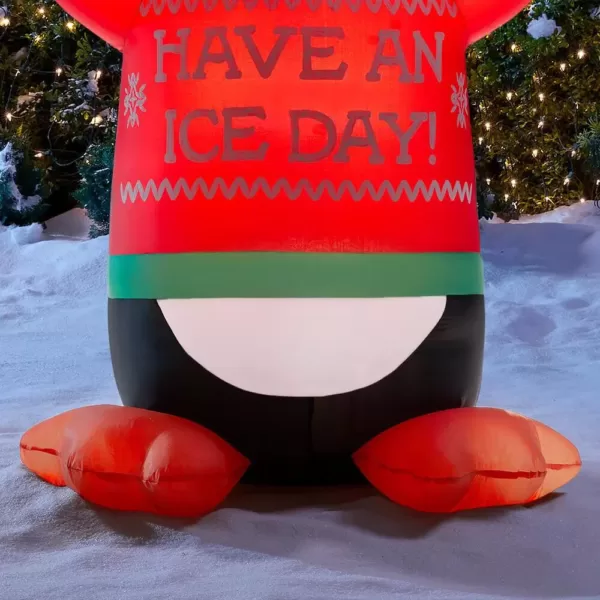 Home Accents Holiday 6 ft. Animated Inflatable Shivering Penguin Ice Day