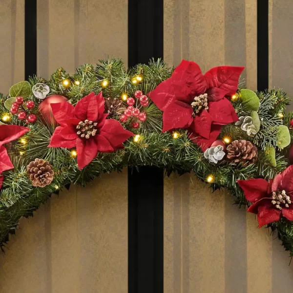 Home Accents Holiday 48 in. Berry Bliss Pre-Lit LED Artificial Christmas Wreath