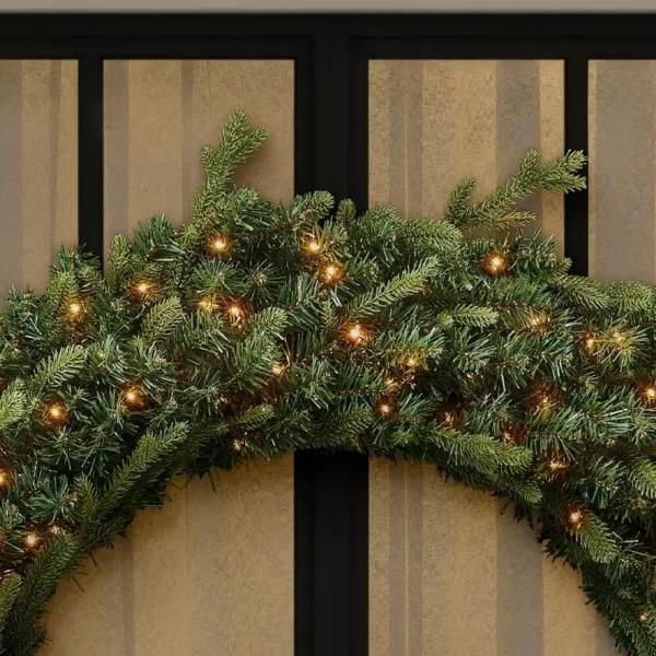 Home Accents Holiday 48 in. Jackson Prelit Led Artificial Wreath with 200-Low Voltage LED Micro Dot Lights