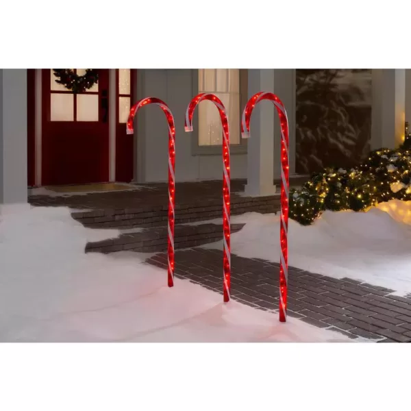 Home Accents Holiday 4 ft. Lighted Candy Cane (3-Pack)