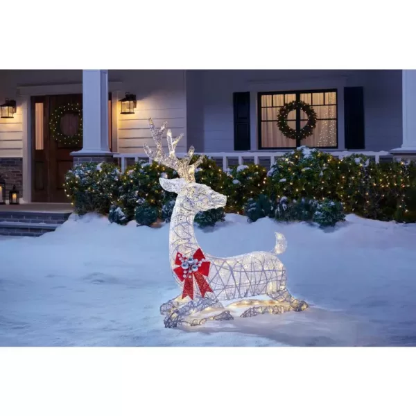 Home Accents Holiday 3.5 ft Polar Wishes White LED Lying Deer