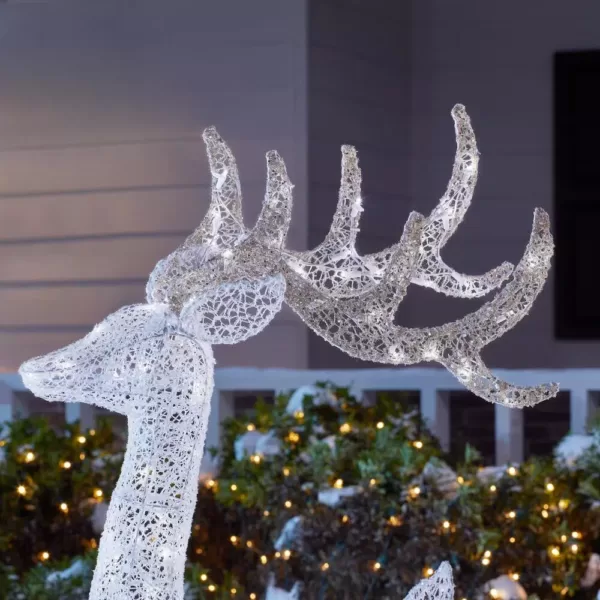 Home Accents Holiday 3-Piece Fantasleigh Outdoor Christmas Deer Family with LED Cool White Lights