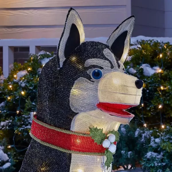 Home Accents Holiday 3 ft Adorable Dogs LED Husky