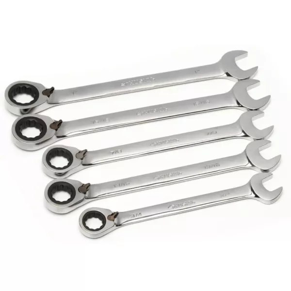 Husky Large SAE Reversible Ratcheting Wrench Set (5-Piece)