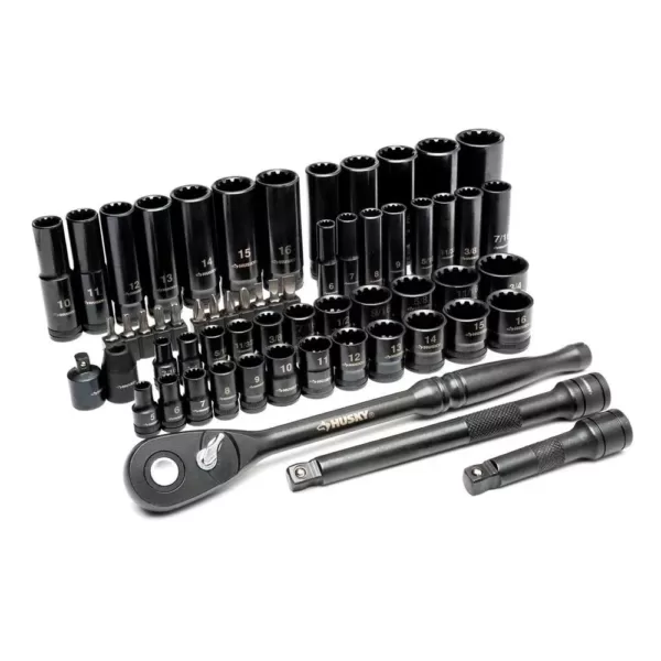 Husky 3/8 in. Drive 100-Position Universal SAE and Metric Mechanics Tool Set (60-Piece)