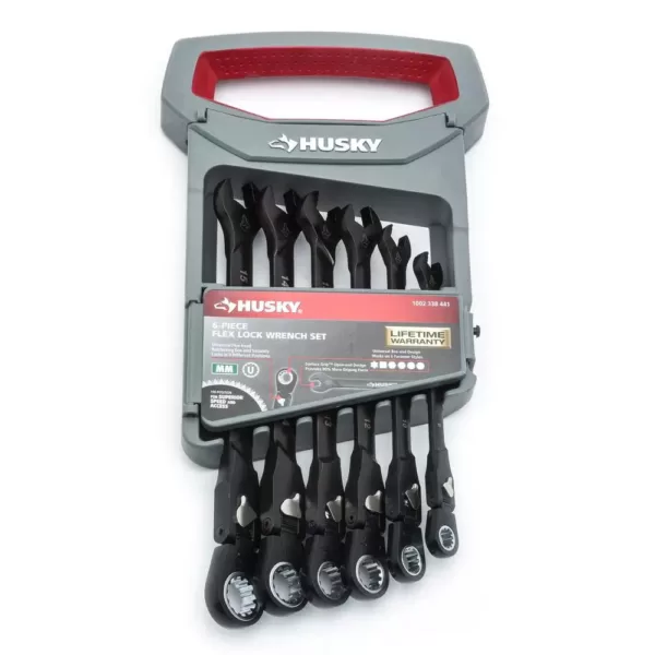 Husky 100-Position Flex-Head Ratcheting Wrench Set Metric (6-Piece)