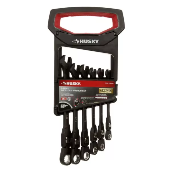 Husky 100-Position Flex-Head Ratcheting Wrench Set SAE (6-Piece)