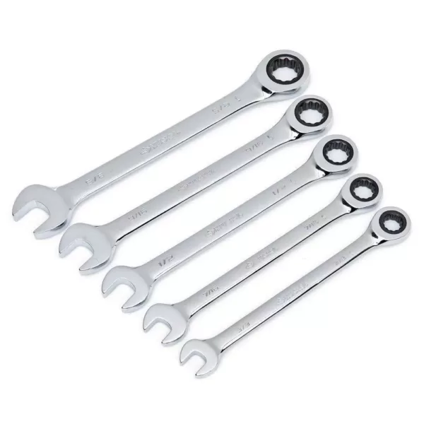 Husky SAE Ratcheting Combination Wrench Set (5-Piece)