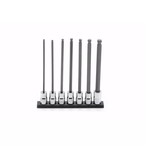 Husky 3/8 in. Drive Long Ball SAE/MM Hex Bit Socket Set (14-Piece)