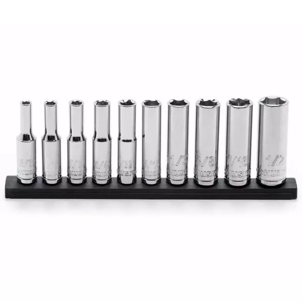 Husky 1/4 in. Drive Deep SAE Socket Set (10-Piece)