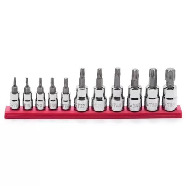 Husky 1/4 and 3/8 in. Drive Torx Bit Socket Set (11-Piece)