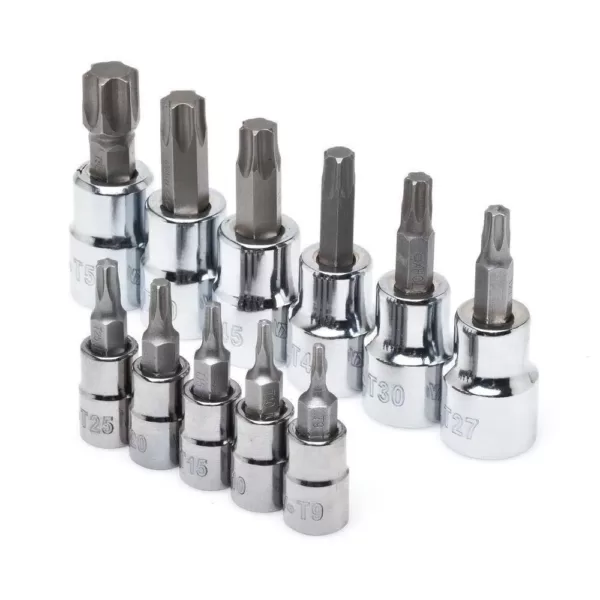 Husky 1/4 and 3/8 in. Drive Torx Bit Socket Set (11-Piece)