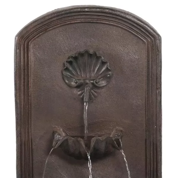 Sunnydaze Decor Seaside Resin Iron Solar Outdoor Wall Fountain