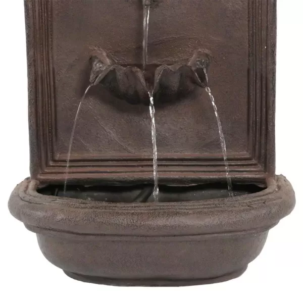 Sunnydaze Decor Seaside Resin Iron Solar Outdoor Wall Fountain