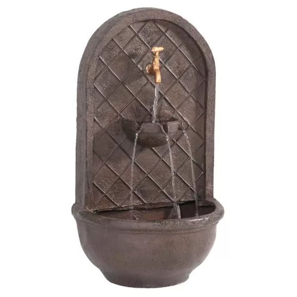 Sunnydaze Decor Messina Resin Iron Electric Outdoor Wall Fountain