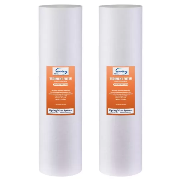 ISPRING 20 Micron 20 in. Big Blue Whole House Water Filter with 4.5 in. x 20 in. Sediment (2-Pack)