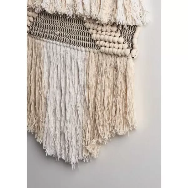 LR Home Fringed Diamond Ivory / Natural Tufted Wall Tapestry