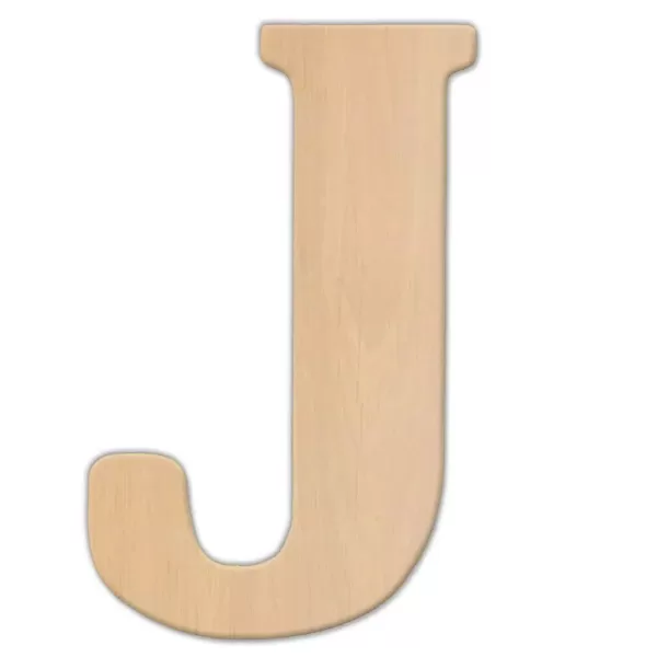 Jeff McWilliams Designs 15 in. Oversized Unfinished Wood Letter (J)