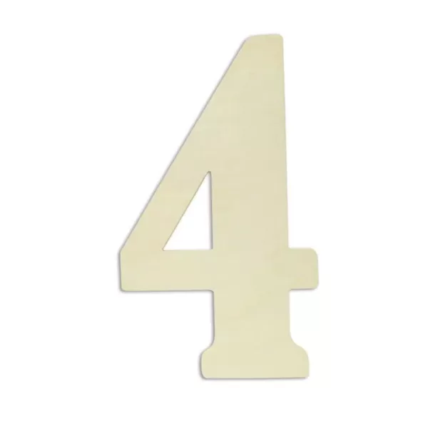 Jeff McWilliams Designs 18 in. Oversized Unfinished Wood Number "4"