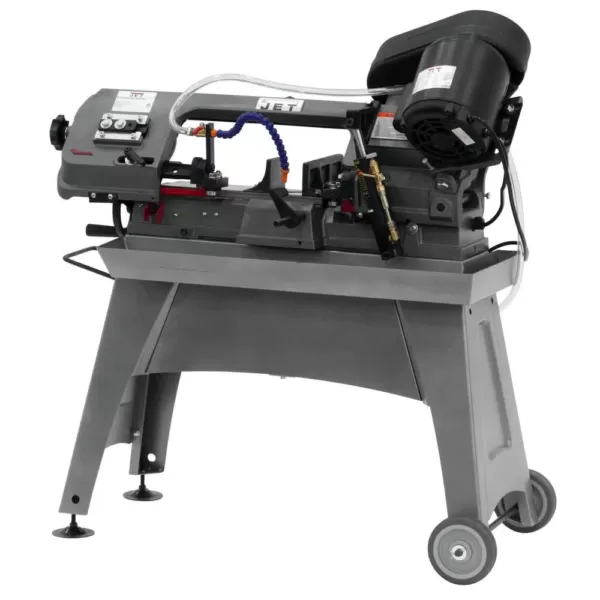 Jet 1/2 HP 5 in. x 8 in. Wet Metalworking Horizontal Band Saw with Rolling Stand, 3-Speed, 115-Volt, J-3230