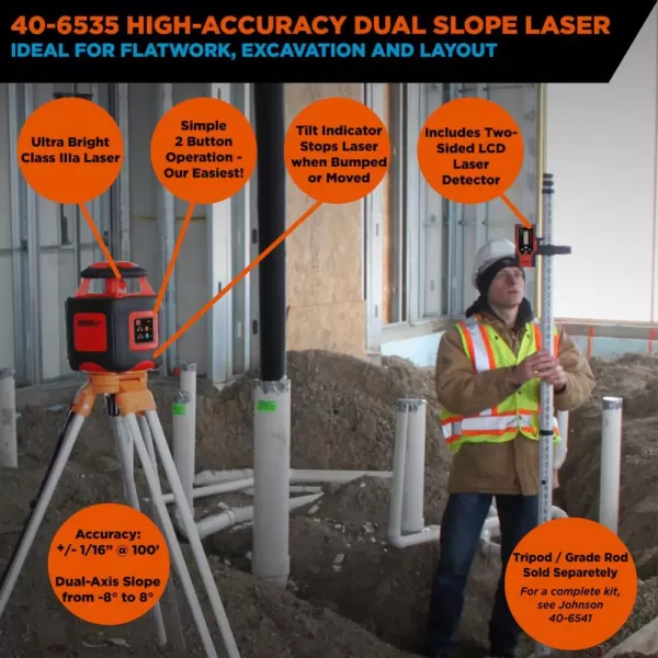 Johnson Electronic Self-Leveling Horizontal Rotary Laser Level