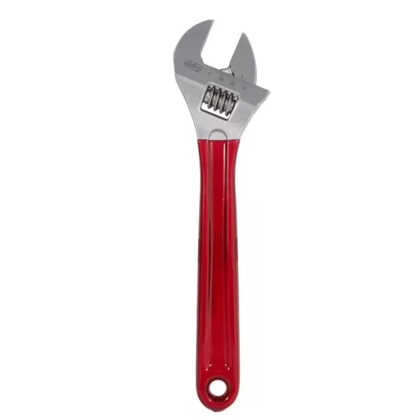 Klein Tools 1-1/2 in. Extra Capacity Adjustable Wrench with Plastic Dipped Handle