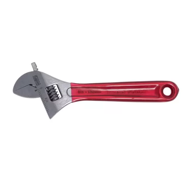 Klein Tools 15/16 in. Extra Capacity Adjustable Wrench with Plastic Dipped Handle