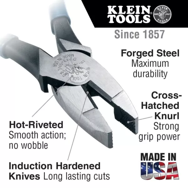 Klein Tools 9 in. Hi-Viz Side Cutting Pliers for Heavy Duty Cutting