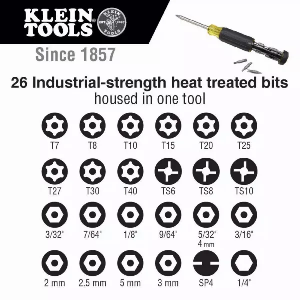 Klein Tools 27-in-1 Multi-Bit Tamperproof Screwdriver