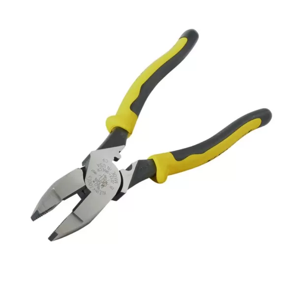 Klein Tools 9 in. Journeyman High Leverage Side Cutting Crimping Pliers