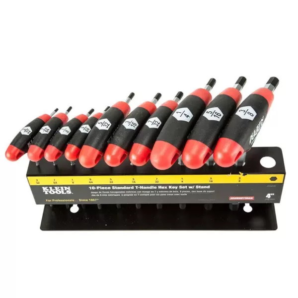 Klein Tools Journeyman SAE T-Handle Set with Stand (10-Piece)