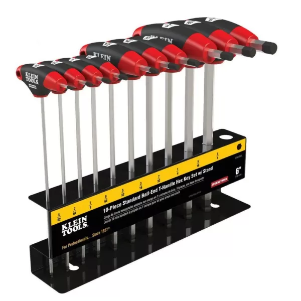 Klein Tools 6 in. Journeyman SAE Ball-End T-Handle Set with Stand (10-Piece)