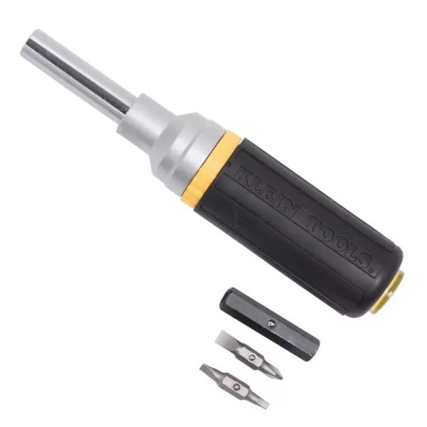 Klein Tools Ratcheting Multi-Bit Screwdriver/Nut Driver- Cushion Grip Handle