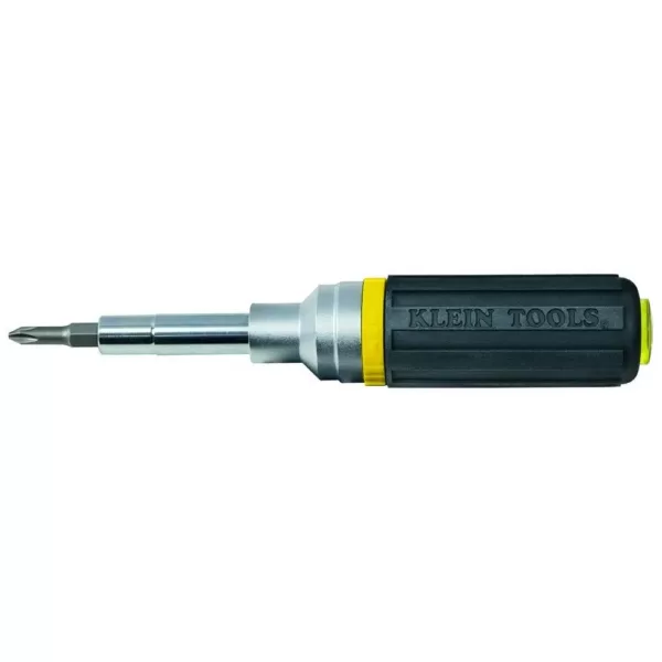 Klein Tools Ratcheting Multi-Bit Screwdriver/Nut Driver- Cushion Grip Handle