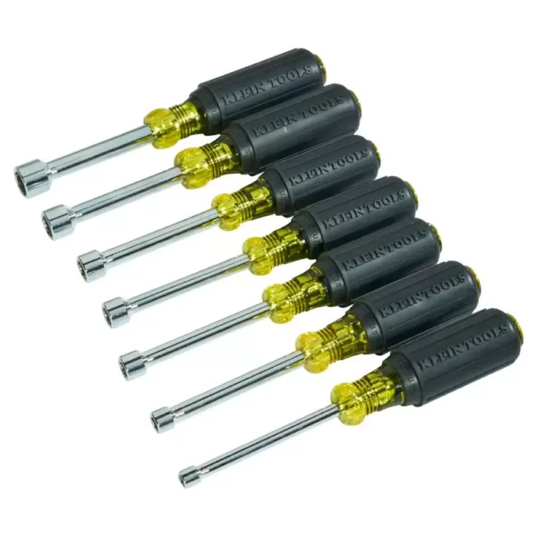 Klein Tools 7-Piece Magnetic Nut Driver Set with 3 in. Hollow Shafts- Cushion Grip Handles