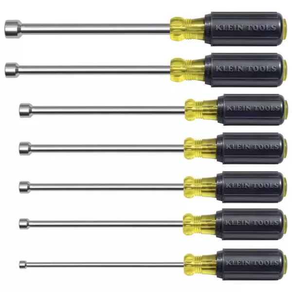 Klein Tools 7-Piece Magnetic Nut Driver Set with 6 in. Hollow Shafts- Cushion Grip Handles