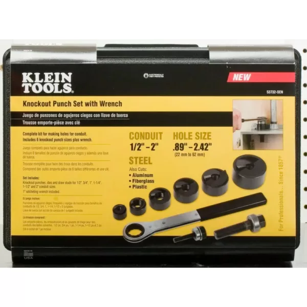 Klein Tools 9-Piece Knockout Punch with Wrench Set