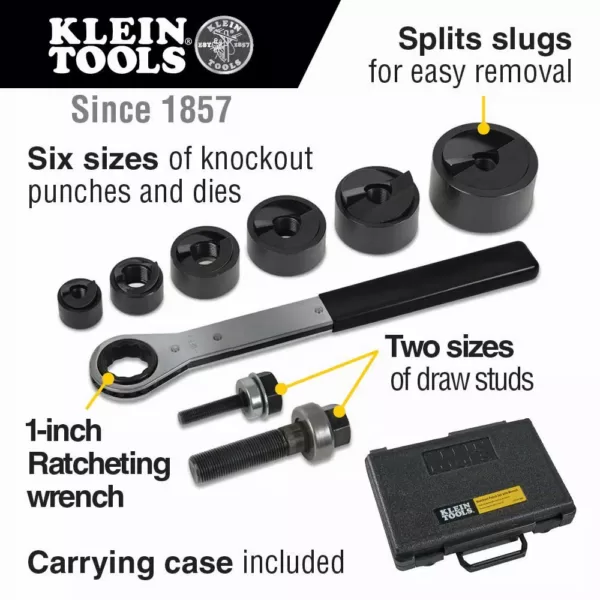 Klein Tools 9-Piece Knockout Punch with Wrench Set