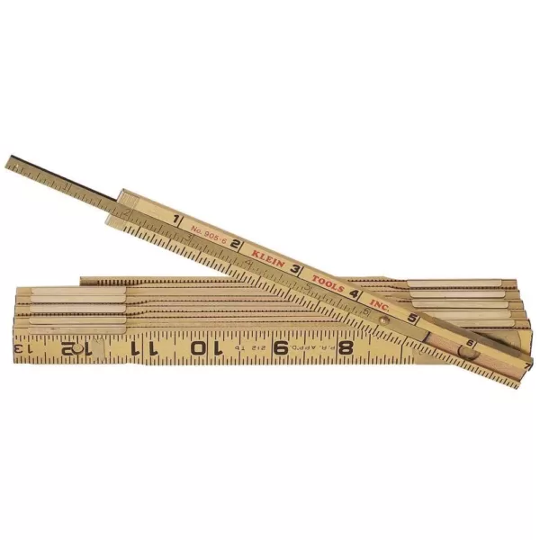 Klein Tools 6 ft. Wood Folding Ruler with Extension