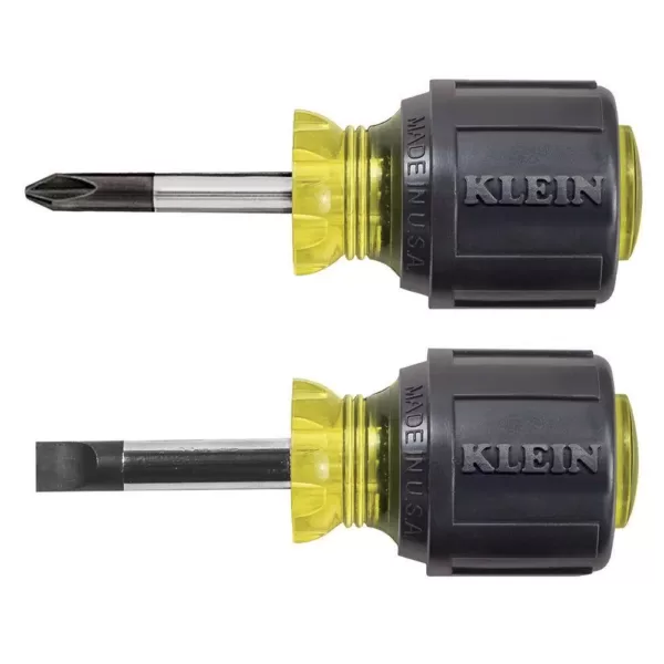 Klein Tools 2-Piece Stubby Screwdriver Set- Cushion Grip Handles