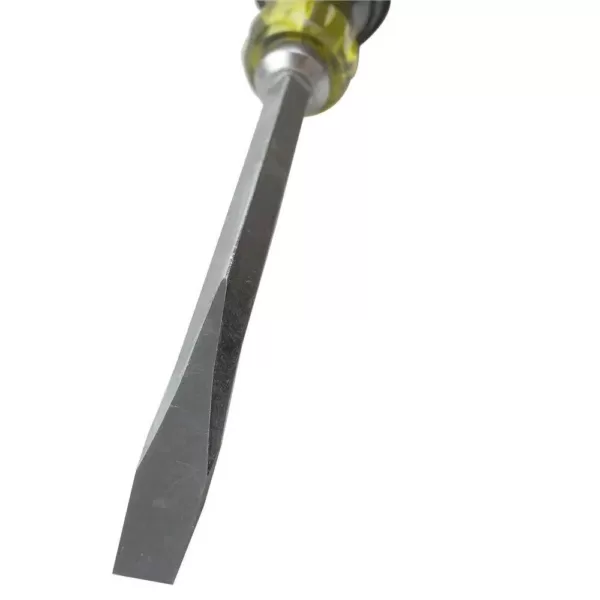 Klein Tools 1/4 in. Flat Head Screwdriver with 4 in. Square Shank- Cushion Grip Handle