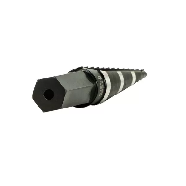 Klein Tools 1/8 in. to 1/2 in. High Speed Steel Double-Fluted Step Drill Bit