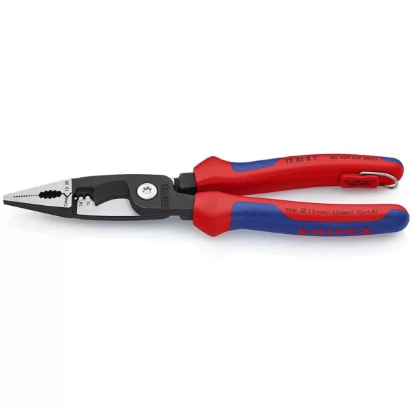 KNIPEX 8 in. 6-in-1 Electrical Installation Pliers with Dual-Component Comfort Grips and Tether Attachment