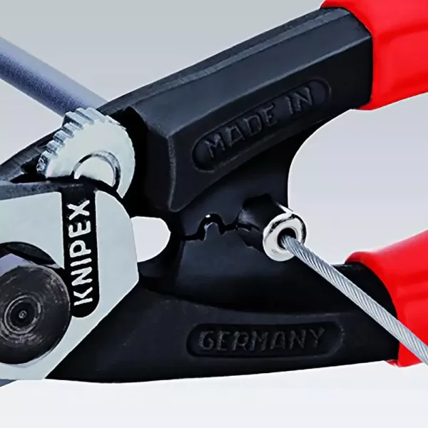 KNIPEX 7-1/2 in. Wire Rope Cutters with Dual-Comfort Grip Handles and Tether Attachment