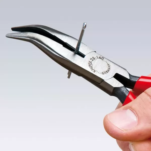 KNIPEX 6-1/4 in. Angled Long Nose Pliers with Cutter